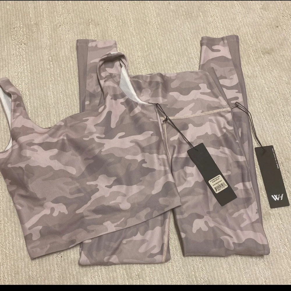 WTH- Wear to Heart Camo Workout Set Small NWT